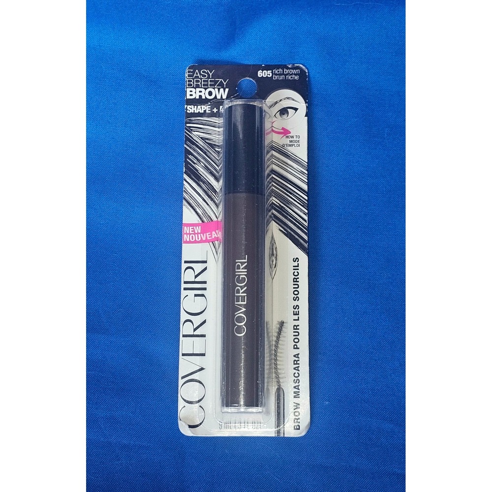 CoverGirl Easy Breezy Brow Shape Define Brow Mascara 605 Rich Brown NEW Eyebrow
